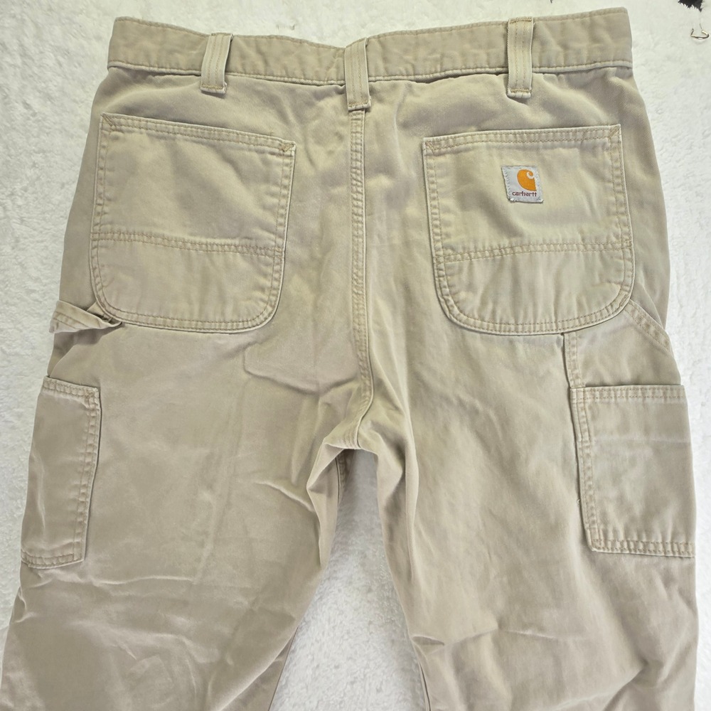 Carhartt‎ Carpenter Utility Tech Pants Mens 34x31 Khaki Dungaree Canvas Durable